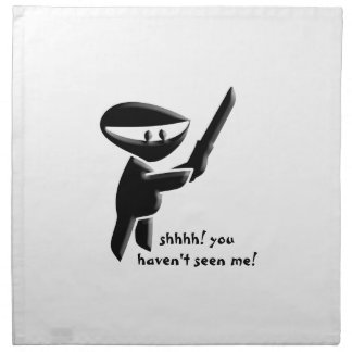 Silent black ninja assassin, armed and dangerous cloth napkin