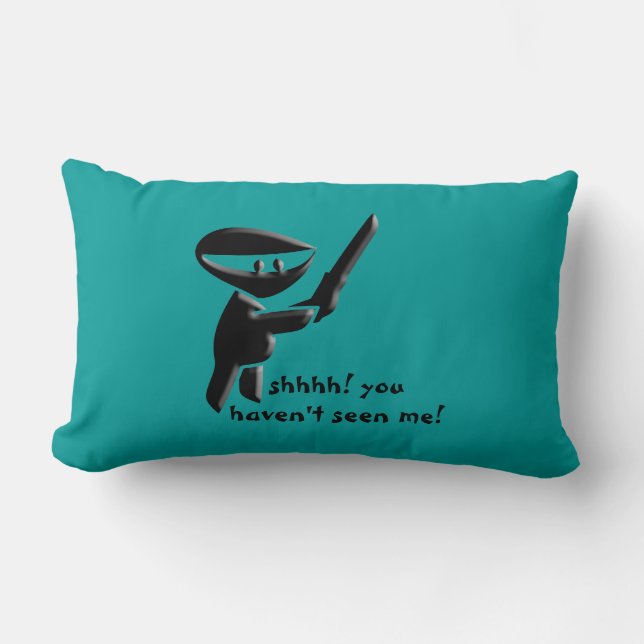 Silent black ninja assassin, armed and dangerous lumbar pillow (Front)