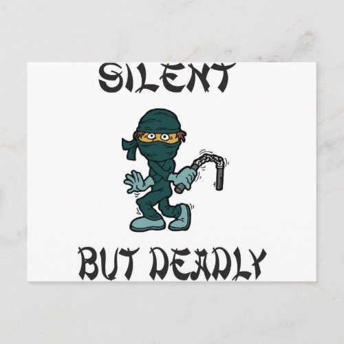 silent but deadly Ninja Fart Postcard
