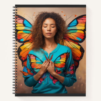 "Silent Butterfly Girl Spiral Notebook" Notebook