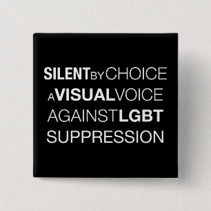 Silent By Choice Square Dark Button
