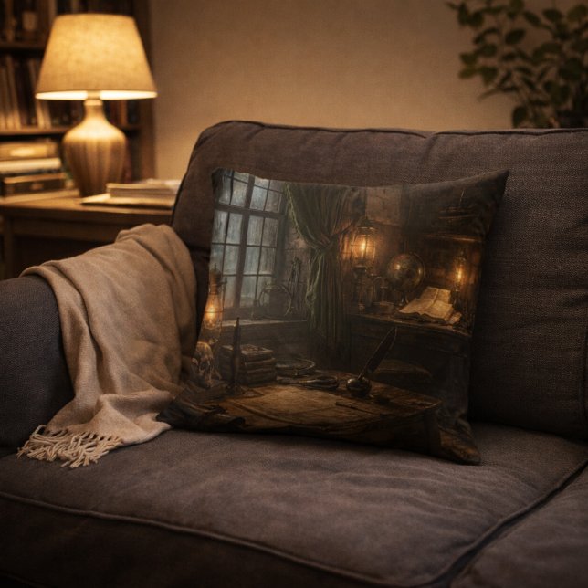 Silent Cabin — Pirate Ship Interior Throw Pillow (Creator Uploaded)