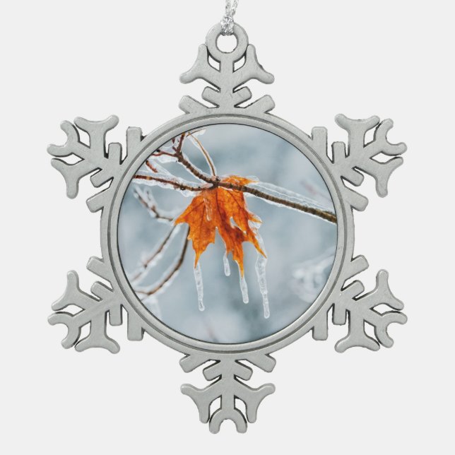 silent choice snowflake pewter christmas ornament (Front)