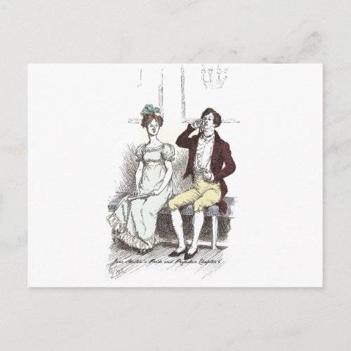 Silent Darcy Jane Austen Pride and Prejudice Postcard
