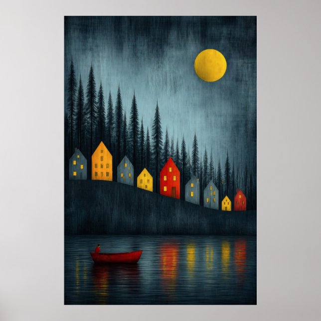 Silent Drift Beneath the Golden Moon Poster (Front)