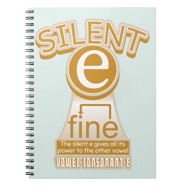 Silent E English Language Phonics Rule Notebook (Front)