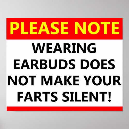 Silent Earbuds Funny Poster