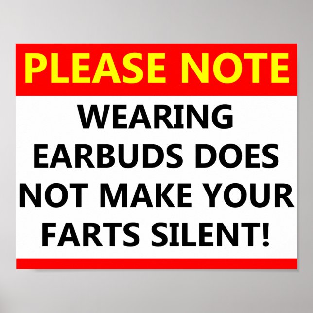 Silent Earbuds Funny Poster (Front)