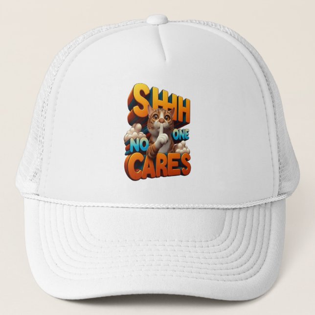 Silent Feline Disinterest Trucker Hat (Front)