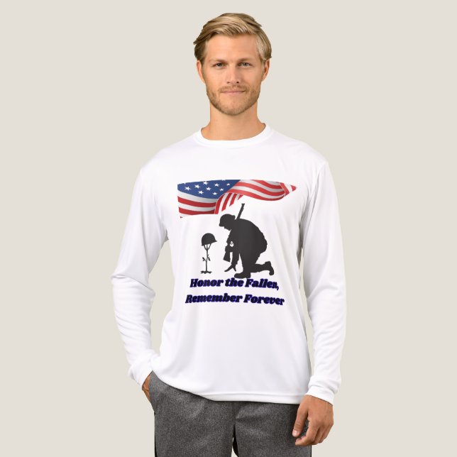 Silent fields of honor white Tri-Blend shirt (Front Full)