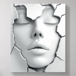 Silent Girl Beneath the Cracked Surface Acrylic Photo Tile