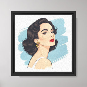 Silent Grace Vintage Glamou Stretched Canvas Print