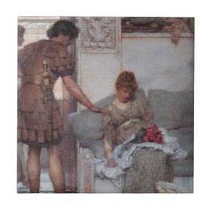 Silent Greeting (by Lawrence Alma-Tadema) Ceramic Tile