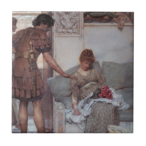 Silent Greeting by Lawrence Alma_Tadema Ceramic Tile