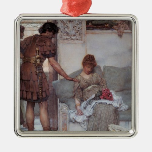 Silent Greeting by Lawrence Alma_Tadema Metal Ornament