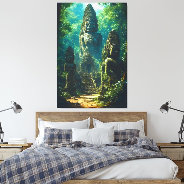 Silent Guardians of Siam Canvas Print (Insitu(Bedroom))