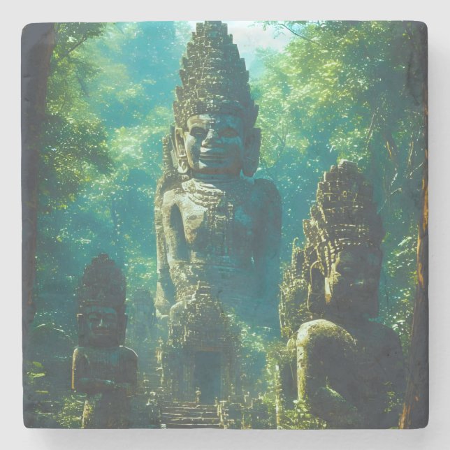Silent Guardians of Siam Stone Coaster (Front)