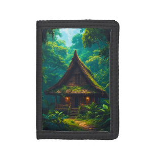 Silent House in the Tropical Forest Tri-fold Wallet