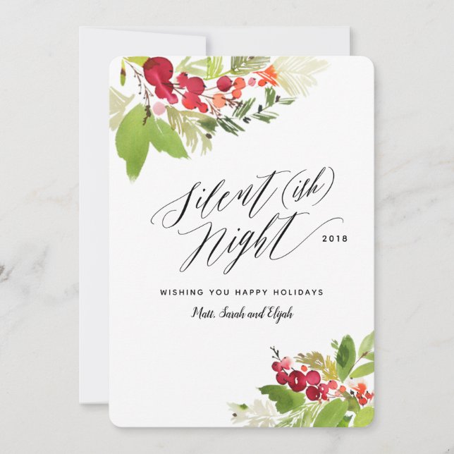 Silent (ish) night Christmas holiday card (Front)