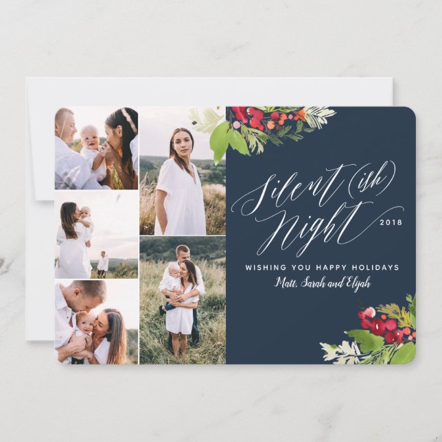 Silent (ish) night multi photo holiday card. (Front)