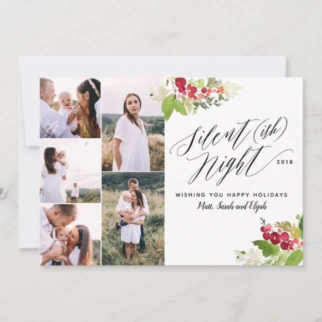 Silent (ish) night multi photo holiday card. (Front)