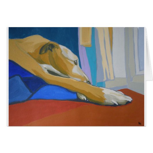 'Silent Longing' - Yellow lurcher Cards (Front Horizontal)