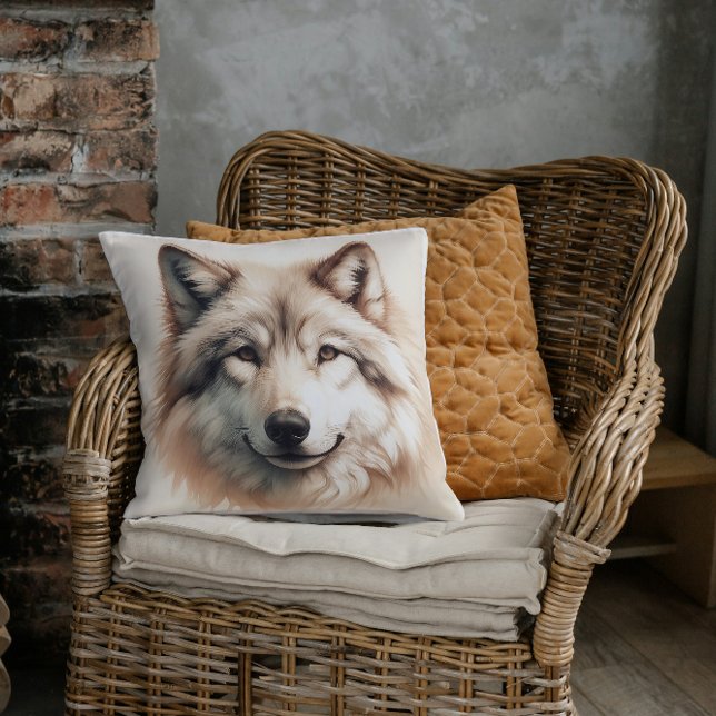 Silent Majesty The Lone Wolf Throw Pillow (Creator Uploaded)