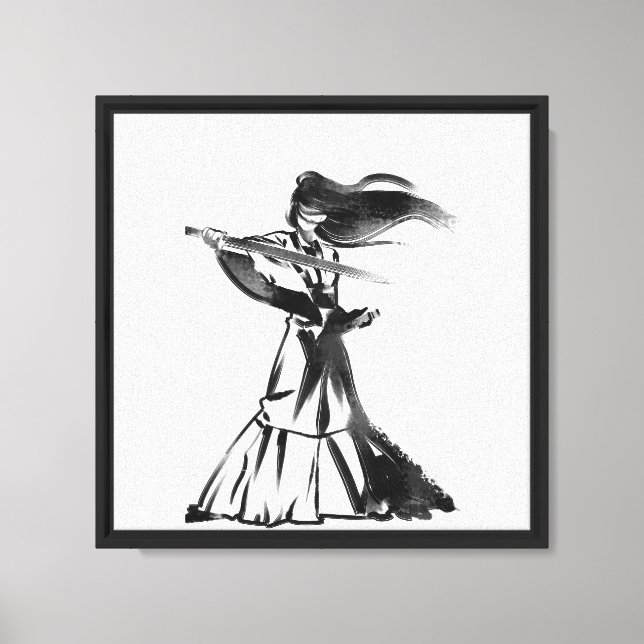 Silent Melody – Minimalist Violin Silhouette Canvas Print (Front)