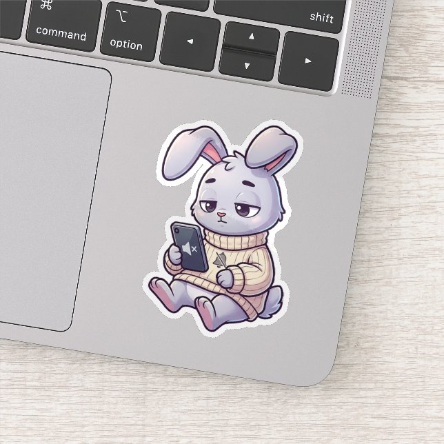 Silent Mode Bunny Sticker (Detail)