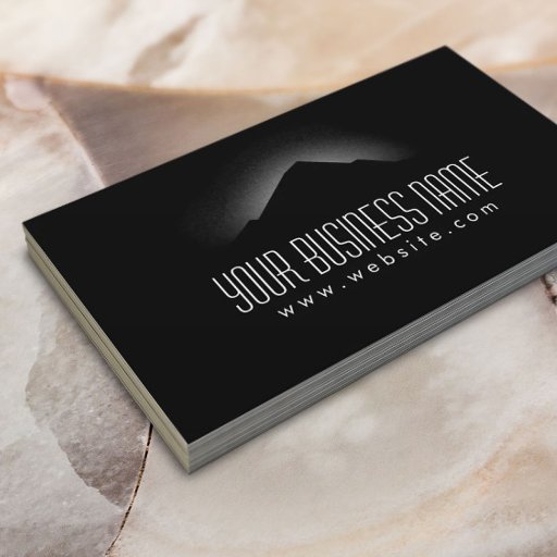 Customizable Silent Mountain Peaks Black Business Card