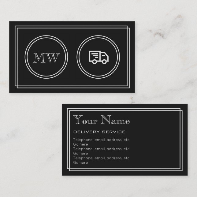 "Silent Movie" Delivery Service Business Cards (Front/Back)