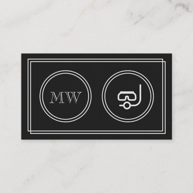 "Silent Movie" Diving Instructor Business Cards (Front)