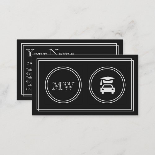 Silent Movie Driving Instructor Business Cards