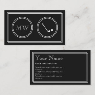 "Silent Movie" Golf Instructor Business Cards