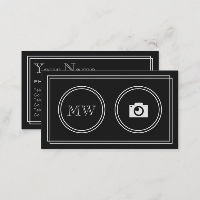 "Silent Movie" Photographer Business Cards (Front/Back)