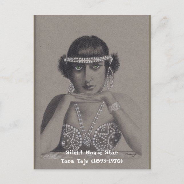 Silent Movie Star Orig Art Postcard (Front)