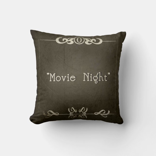 SILENT MOVIES "Movie Night" Throw Pillow (Front)