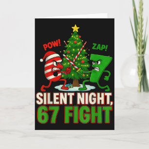 Silent Night 67 Fight Funny Christmas Card