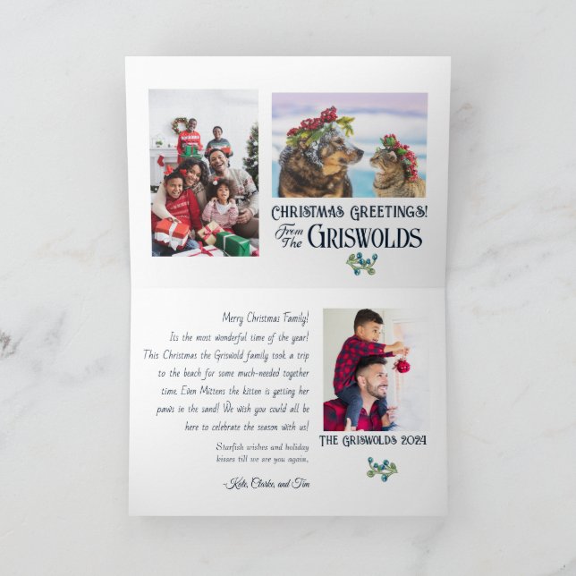 “Silent Night” a Submarine Santa Christmas Card (Inside)