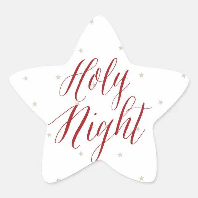 Silent Night All is Calm Christmas Star Sticker | Zazzle