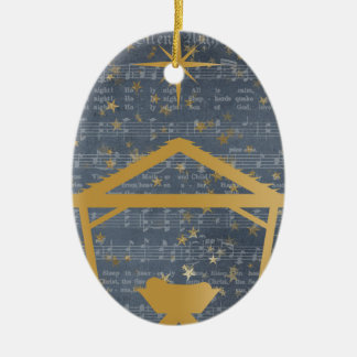 Silent Night Baby Jesus Christmas Personalized Ceramic Ornament