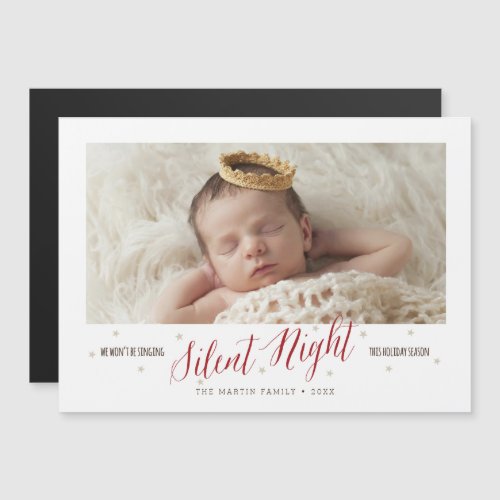 Silent Night Babys First Christmas Magnetic Card
