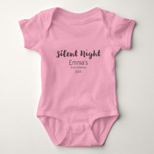 Silent Night, Baby's first, Christmas, Personalize Baby Bodysuit