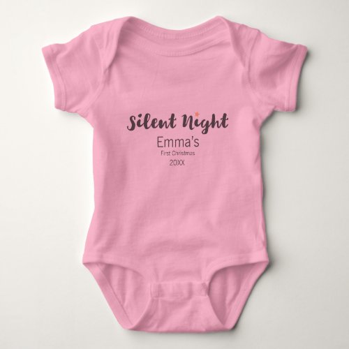 Silent Night Babys first Christmas Personalize Baby Bodysuit