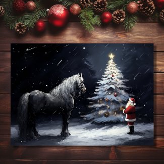 Silent Night - Beautiful Horse and Santa Christmas