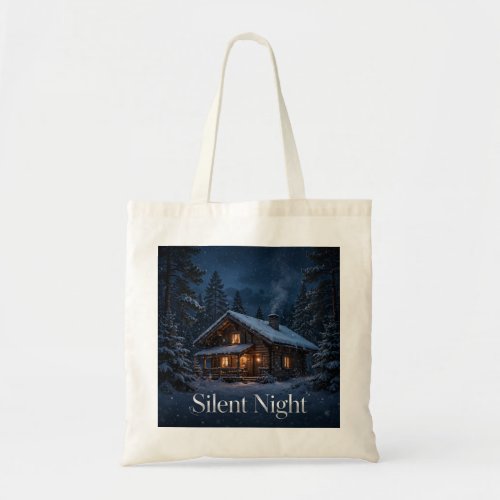 Silent Night Cabin Tote Bag