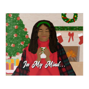 Silent Night Christmas - African American Woman Acrylic Print
