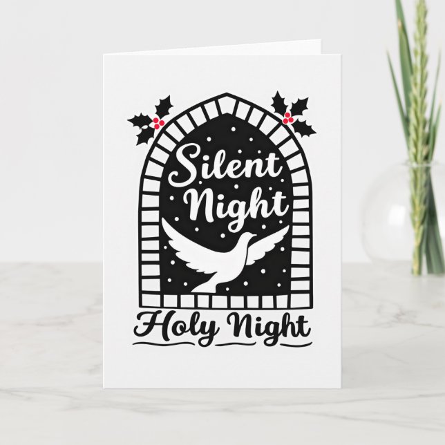 Silent Night Christmas Dove Card (Front)