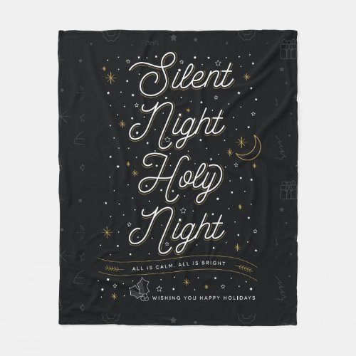 Silent Night Christmas Fleece Throw Blanket