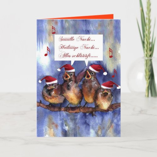 silent night Christmas german language christmas Holiday Card